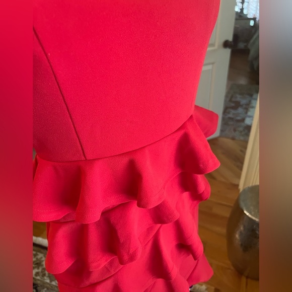 These Three Boutique Red Ruffle Strapless Cocktail Dress | Valentines Dress - Picture 10 of 11